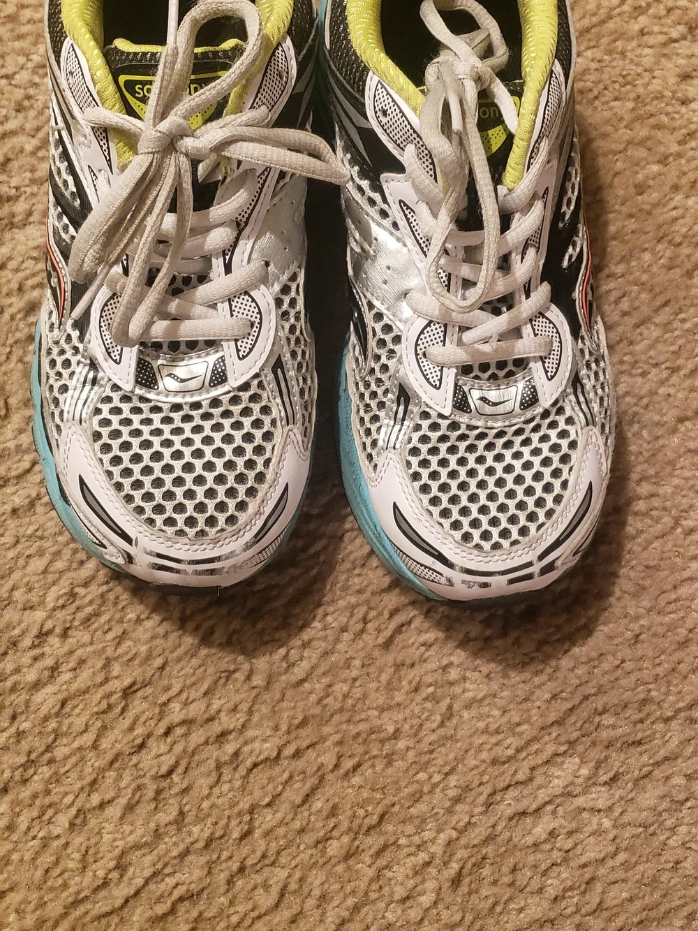 Saucony Women's White Teal Coral Lime Running Shoes